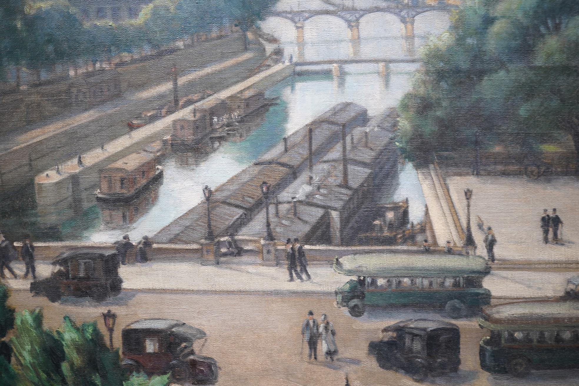 Charles André Igounet de Villers (French, 1881-1944), View of Paris looking along The Seine, oil on canvas, 80 x 95cm, unframed
